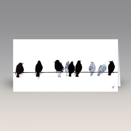 Card: 'Starlings on a Telegraph Wire' by Sandra Vick