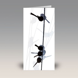 Card: 'Long Tailed Tits in a Line' by Sandra Vick