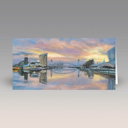 Card: 'Morning on Salford Quays' by James Somerville Lindsay